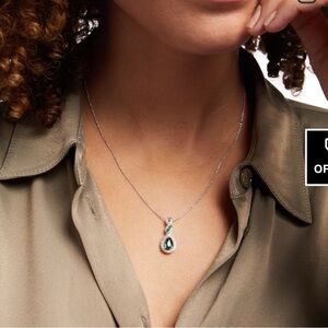 Lab-Created Emerald Necklace Sterling Silver